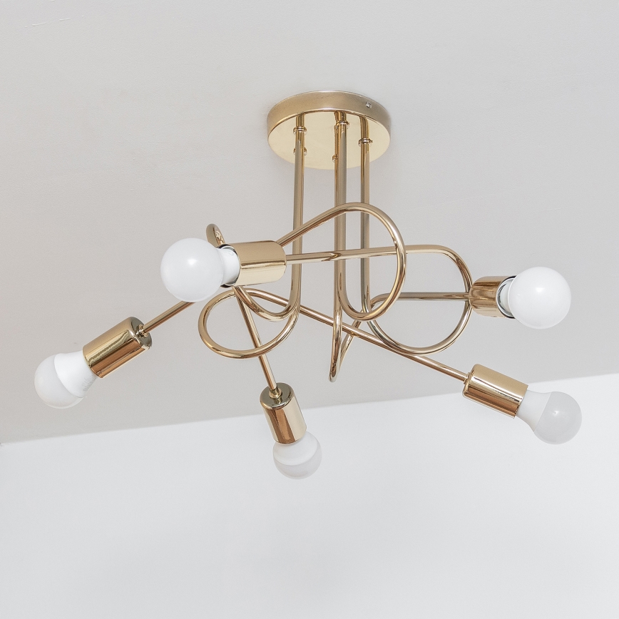 Prigludusi liustra OXFORD 5xE27/15W/230V auksinė