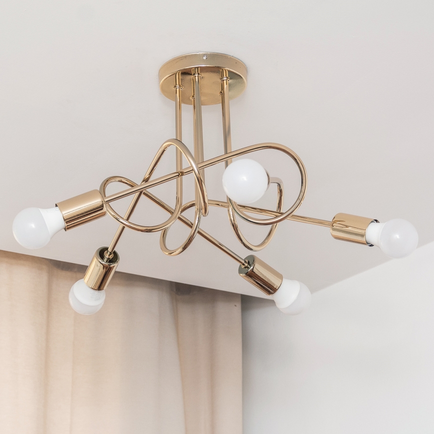 Prigludusi liustra OXFORD 5xE27/15W/230V auksinė