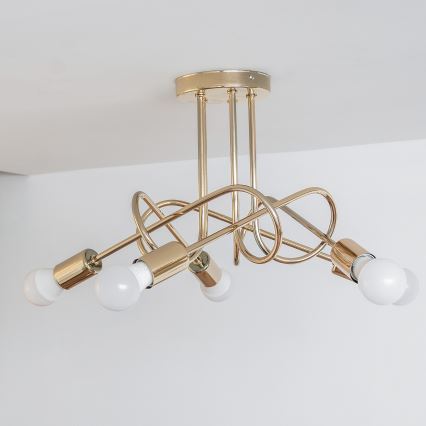 Prigludusi liustra OXFORD 5xE27/15W/230V auksinė