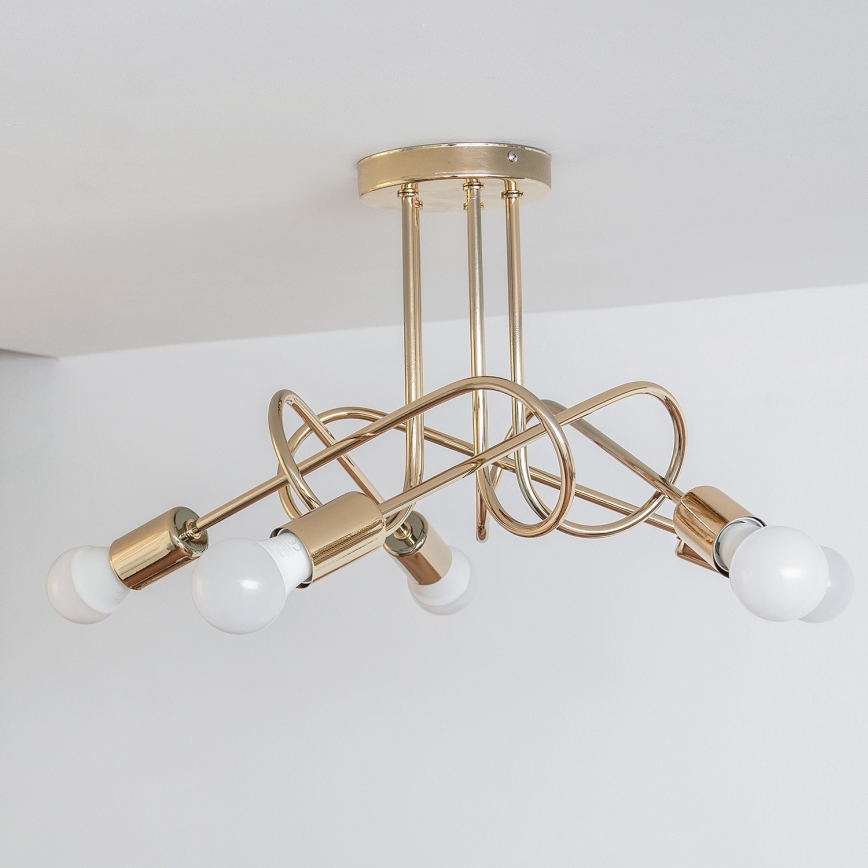 Prigludusi liustra OXFORD 5xE27/15W/230V auksinė