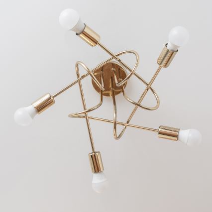 Prigludusi liustra OXFORD 5xE27/15W/230V auksinė