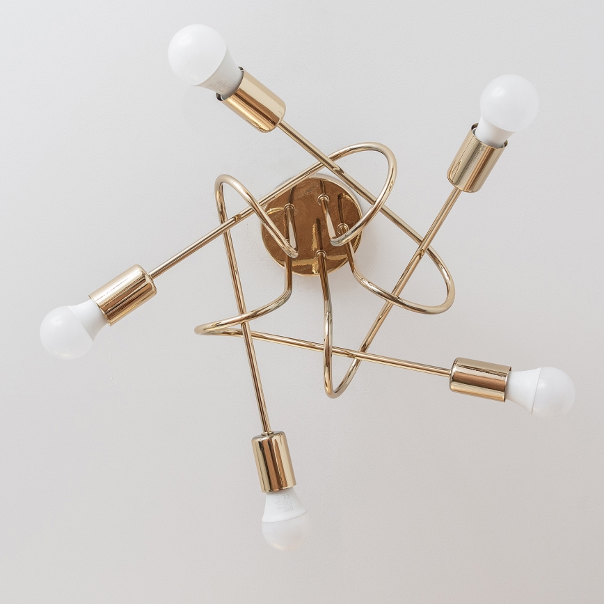 Prigludusi liustra OXFORD 5xE27/15W/230V auksinė