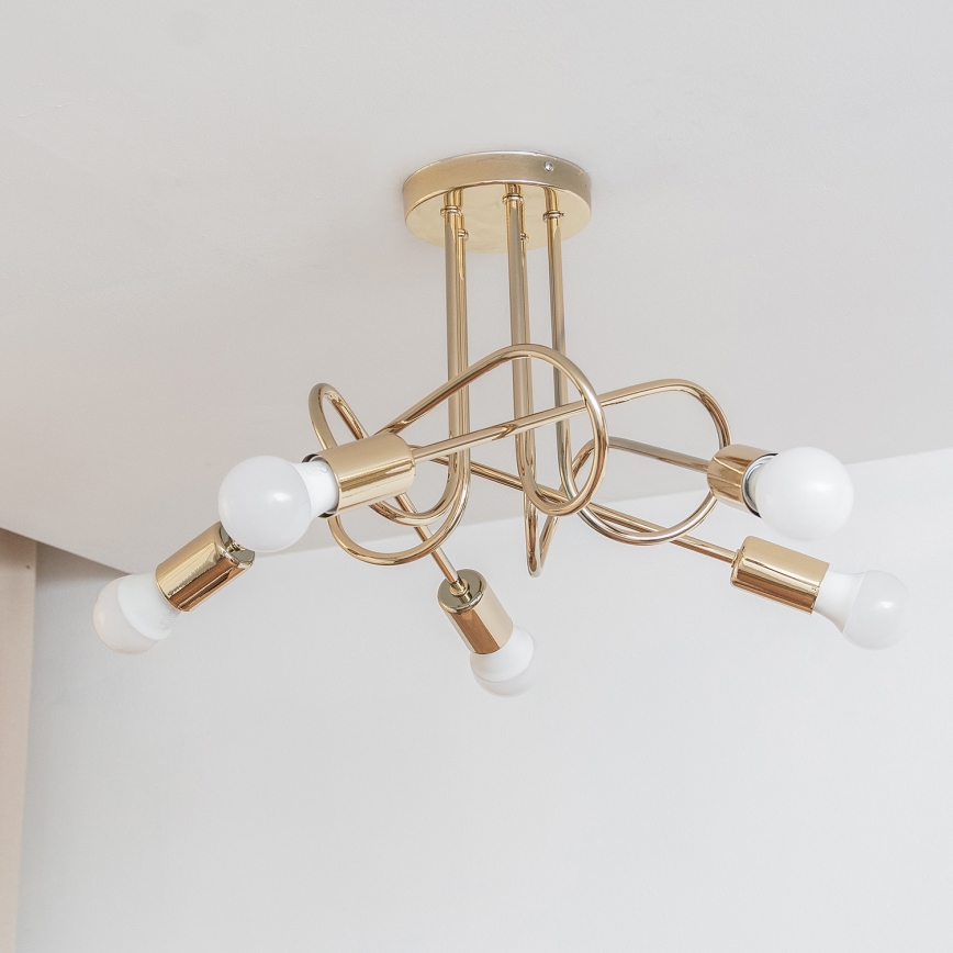 Prigludusi liustra OXFORD 5xE27/15W/230V auksinė