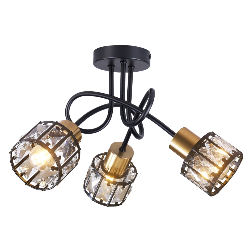 Prigludusi liustra ZAHARA 3xE27/10W/230V juoda