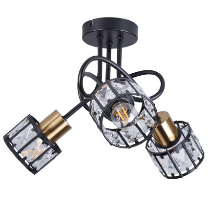 Prigludusi liustra ZAHARA 3xE27/10W/230V juoda