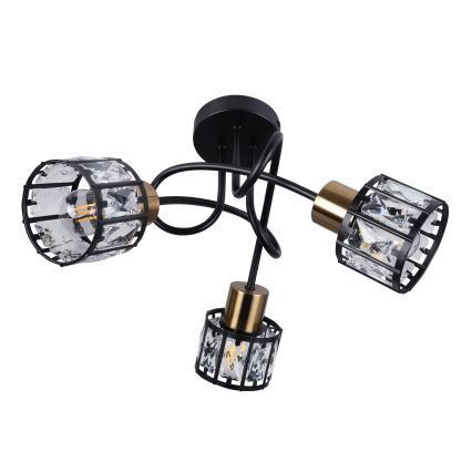 Prigludusi liustra ZAHARA 3xE27/10W/230V juoda