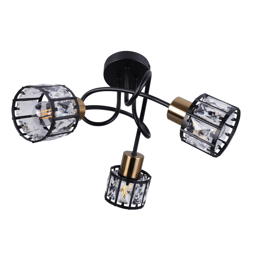 Prigludusi liustra ZAHARA 3xE27/10W/230V juoda