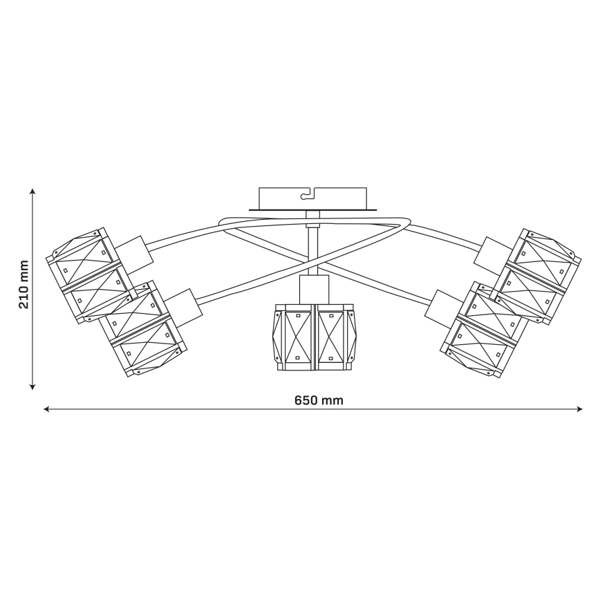 Prigludusi liustra ZAHARA 5xE27/10W/230V juoda
