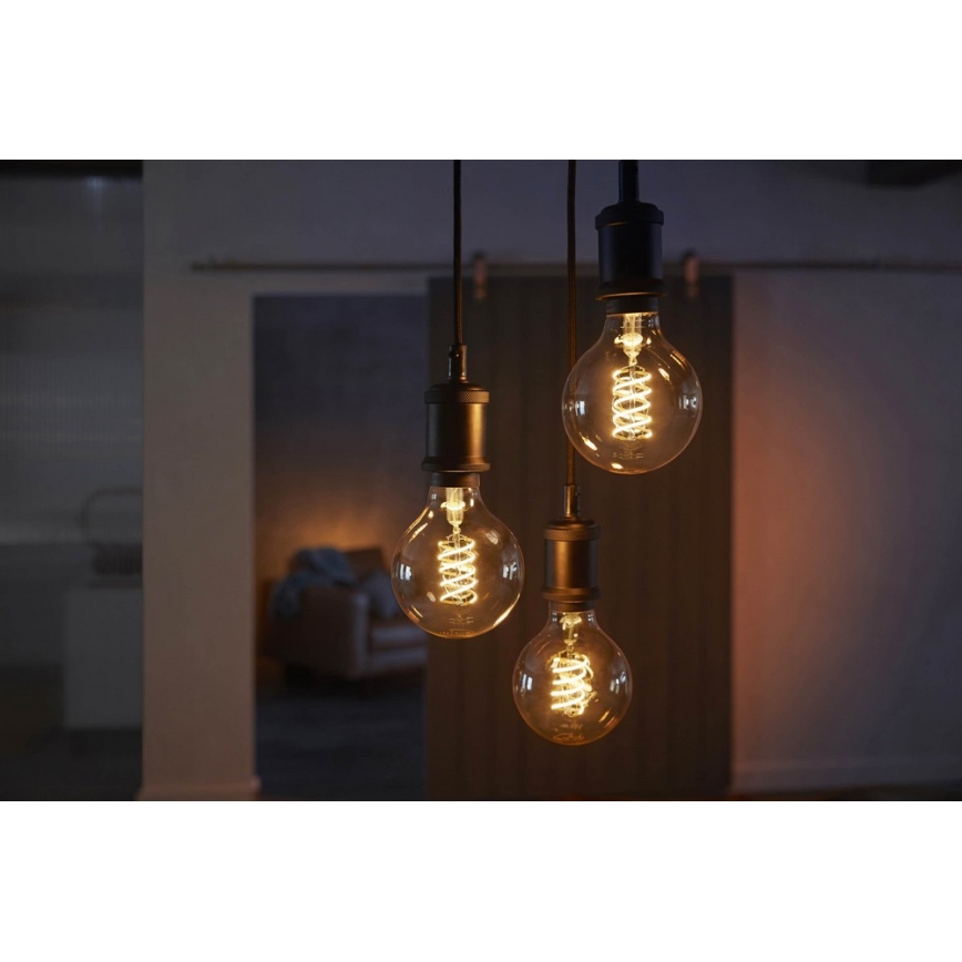 Pritemdoma LED elektros lemputė Philips Hue WHITE FILAMENT G93 E27/7W/230V