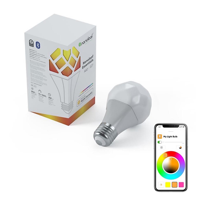 Pritemdoma RGB LED lemputė ESSENTIALS A19 E27 / 8W / 230V 2700-6500K - Nanoleaf