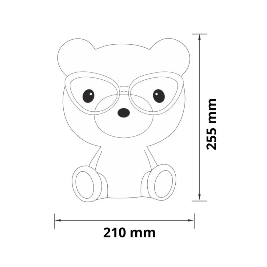Pritemdoma vaikiška LED naktinė lemputė LED/2.5W meška, rožinė