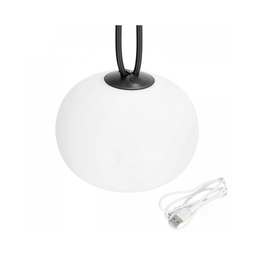 Dimeriuojamas įkraunamas lauko šviestuvas VENEZIA LED/1,5W/5V 2500K IP54 2600 mAh juodas