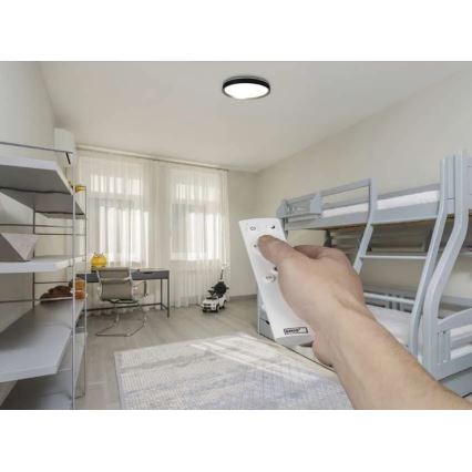 Dimeriuojamas LED lubinis šviestuvas ILVI LED/30W/230V 2700-6500K skersmuo 40 cm juoda/žalvaris + nuotolinis valdymas