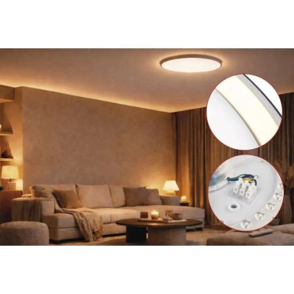 Dimeriuojamas LED lubinis šviestuvas ILVI LED/30W/230V 2700-6500K skersmuo 40 cm juoda/žalvaris + nuotolinis valdymas