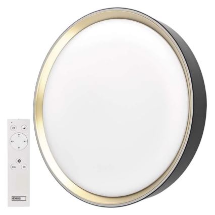 Dimeriuojamas LED lubinis šviestuvas ILVI LED/30W/230V 2700-6500K skersmuo 40 cm juoda/žalvaris + nuotolinis valdymas