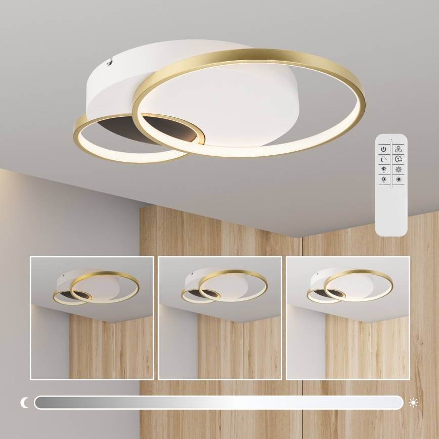 Pritemdomas lubinis šviestuvas BENITO LED/31W/230V 3000-6500K balta/auksas