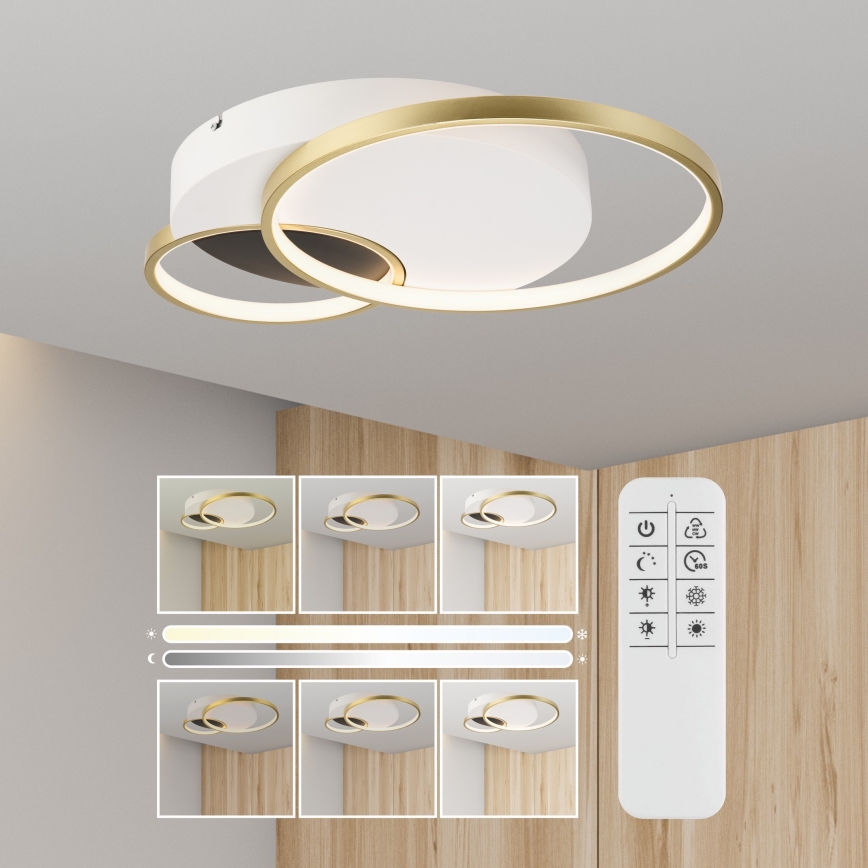 Pritemdomas lubinis šviestuvas BENITO LED/31W/230V 3000-6500K balta/auksas