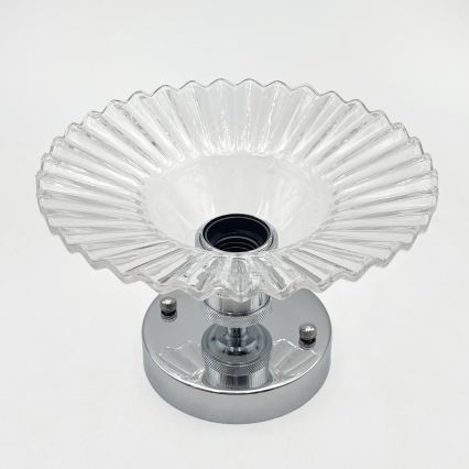 Pritvirtinamas prie lubų liustras TRISH 1xE27/15W/230V blizgus chromas/skaidrus