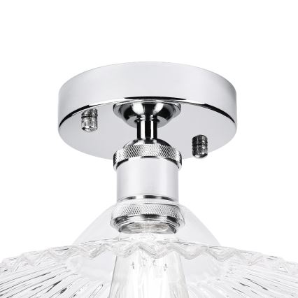 Pritvirtinamas prie lubų liustras TRISH 1xE27/15W/230V blizgus chromas/skaidrus