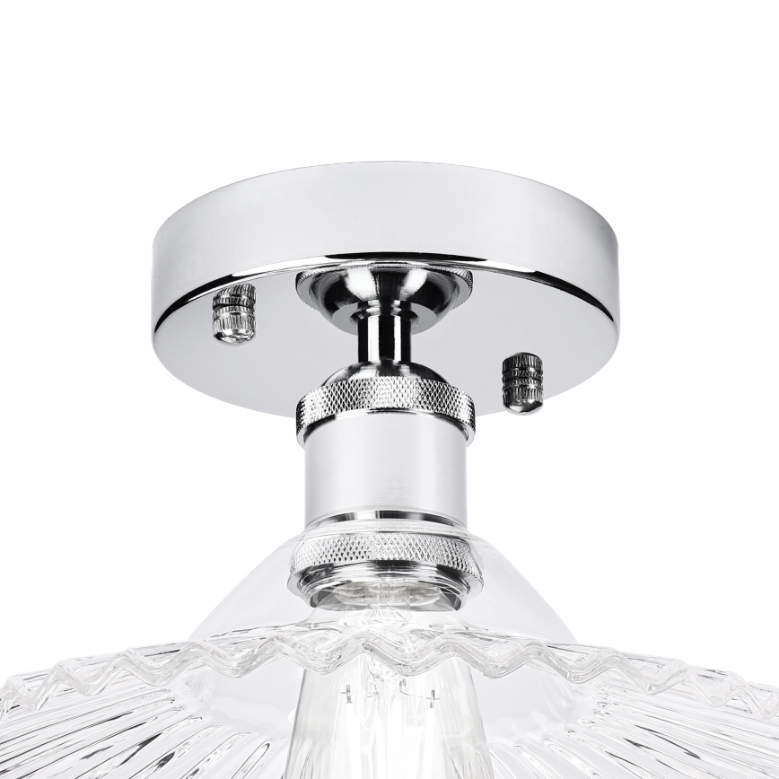 Pritvirtinamas prie lubų liustras TRISH 1xE27/15W/230V blizgus chromas/skaidrus