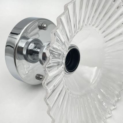 Pritvirtinamas prie lubų liustras TRISH 1xE27/15W/230V blizgus chromas/skaidrus