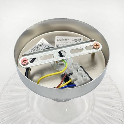 Pritvirtinamas prie lubų liustras TRISH 1xE27/15W/230V blizgus chromas/skaidrus