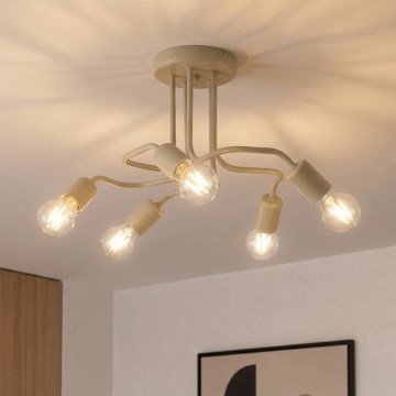 Pritvirtinamas prie lubų šviestuvas CHARLIE 5xE27/15W/230V smėlio spalvos