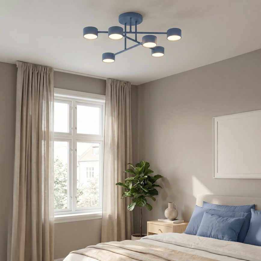 Pritvirtinamas prie lubų šviestuvas HALO 6xGX53/10W/230V mėlynas