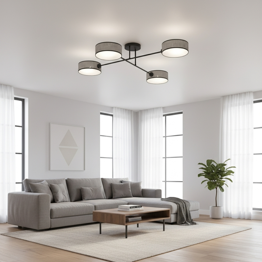 Pritvirtinamas prie lubų šviestuvas MAGA 4xE14/10W/230V pilkas