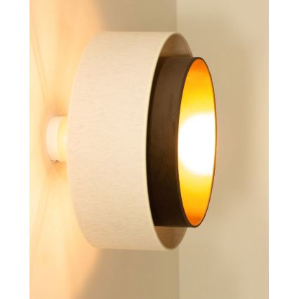 Pritvirtinamas prie lubų šviestuvas NATIA 1xE27/60W/230V baltas/rudas