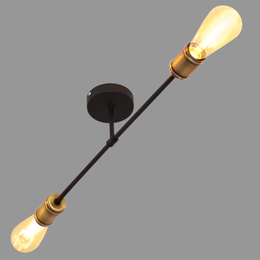 Pritvitinamas sietynas CAMBRIDGE 2xE27/15W/230V black/golden