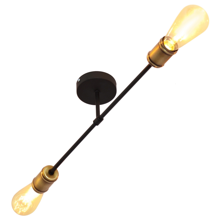 Pritvitinamas sietynas CAMBRIDGE 2xE27/15W/230V black/golden