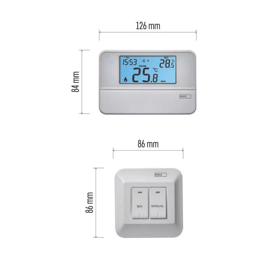 Programuojamas termostatas 230V + 2xAA