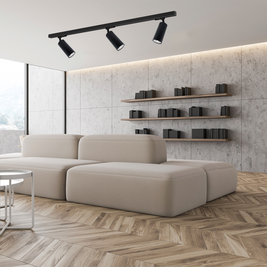 Prožektorius bėgių sistemoje MICA 3xGU10/25W/230V juodas