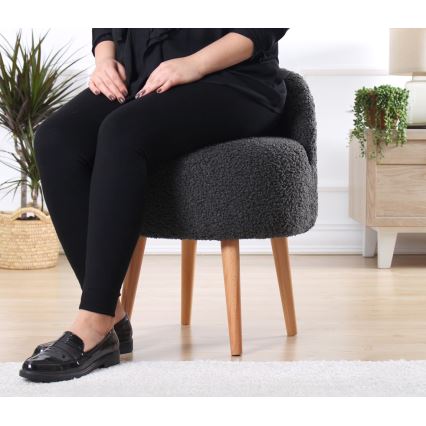 Pufas MIKI, skersmuo 46 cm, tamsiai pilka