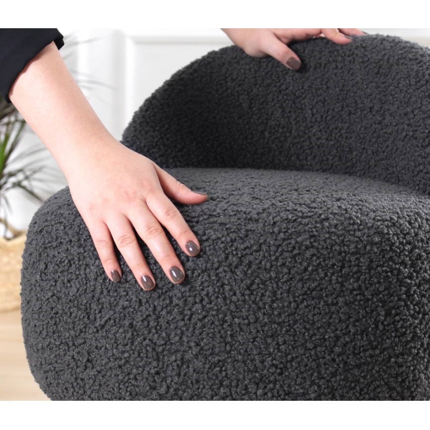 Pufas MIKI, skersmuo 46 cm, tamsiai pilka