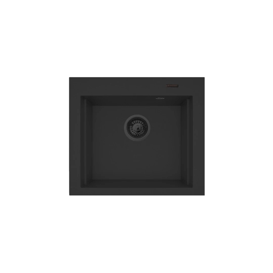 Pyramis 070169001_2 - Virtuvės kriauklė su pjaustymo lenta SIROS 57x51,5 cm + kriauklės čiaupas granito/juoda