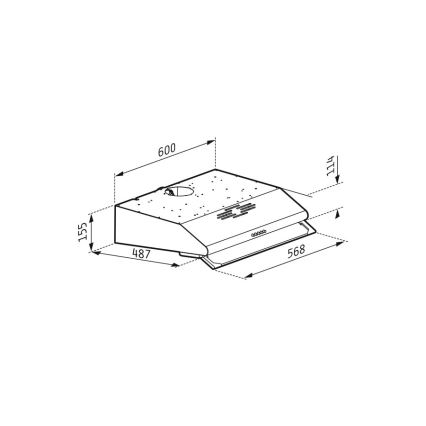 Pyramis 65029502 - STANDARD 60 cm nerūdijančio plieno gartraukis su dviem varikliais