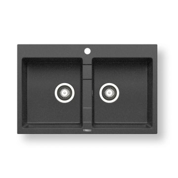 Pyramis 70053201 - Virtuvinė plautuvė SPARTA 78x50 cm granitinė/juoda