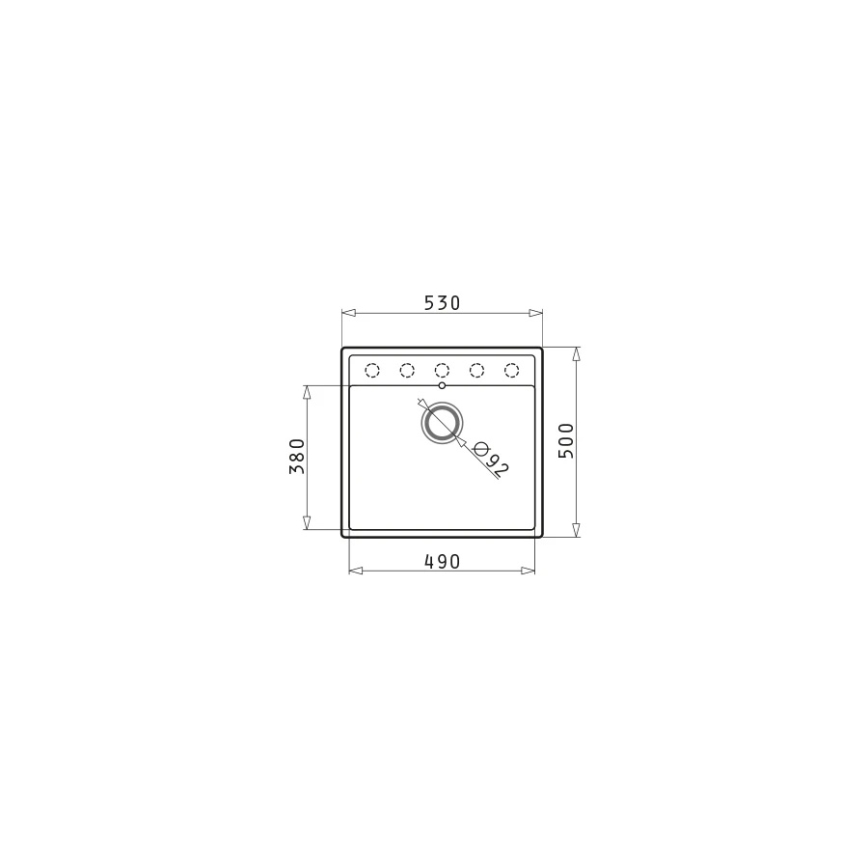 Pyramis 70058401 - Virtuvės kriauklė CAMEA 50x53 cm granito/pilka