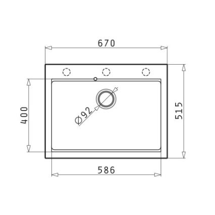 Pyramis 70094201 - Virtuvinė kriauklė SIROS 67x51,5 cm, granitas/juoda