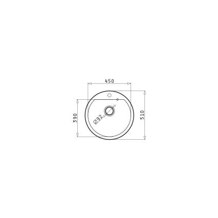 Pyramis 70106911 - Virtuvės kriauklė ALAZIA diametras 51 cm granito/juoda