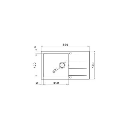 Pyramis 70107211 - Virtuvinė kriauklė ATHLOS 86x50 cm granit/pilka