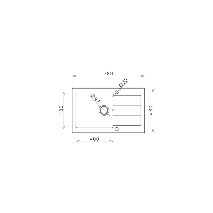 Pyramis 70167101 - Virtuvinė kriauklė SPARTA PLUS LUX 78x48 cm granitinė/juoda