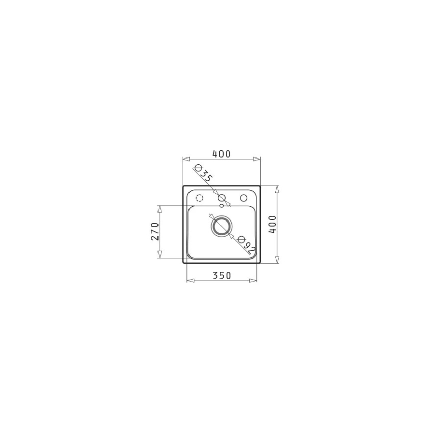 Pyramis 70168201 - Virtuvės kriauklė CAMEA MINI 40x40 cm granito/juoda