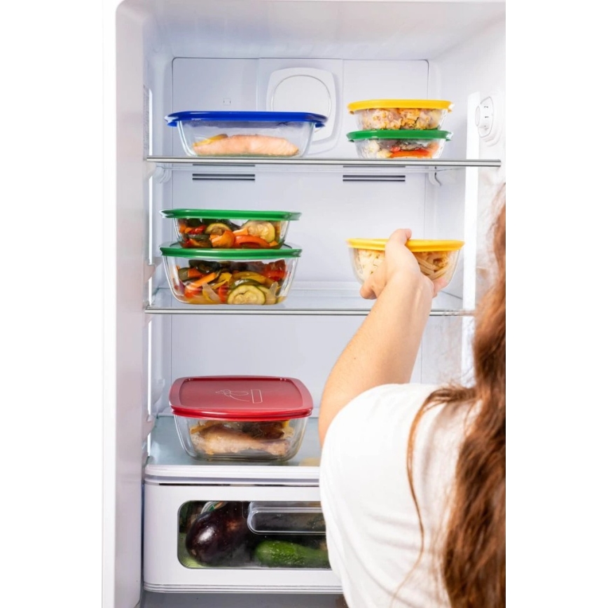 PYREX stiklinių maisto indų rinkinys, 2 vnt. (1,2 l ir 2,5 l)