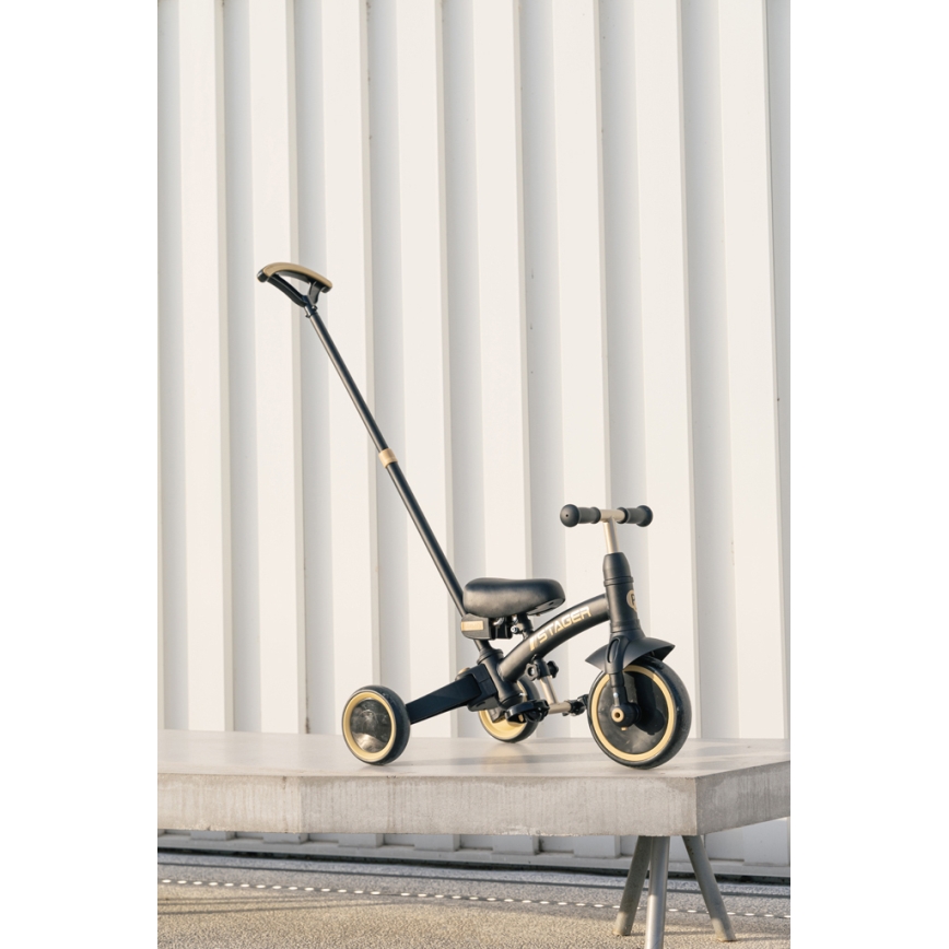 QPlay - 3in1 vaikiškas triratukas STAGER, juodas