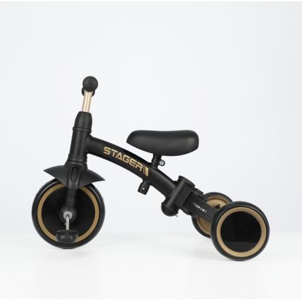 QPlay - 3in1 vaikiškas triratukas STAGER, juodas