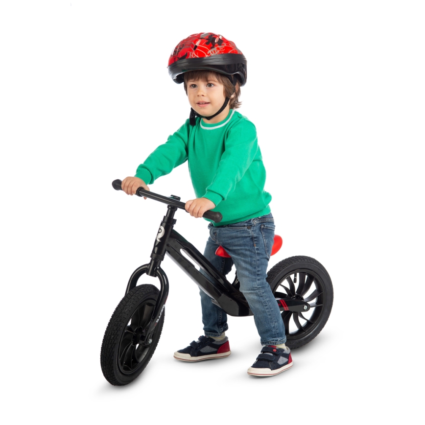 QPlay - Stumiamas dviratis RACER AIR juoda/raudona