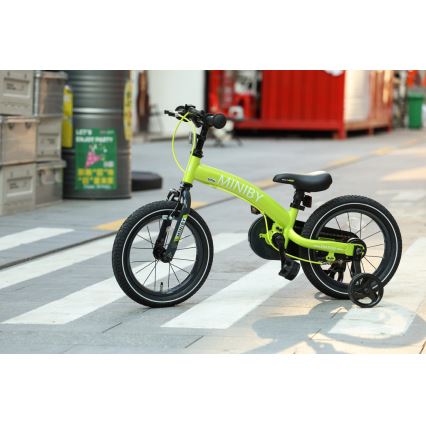 QPlay - Vaikiškas dviratis 14" MINIBY 3in1 žalia